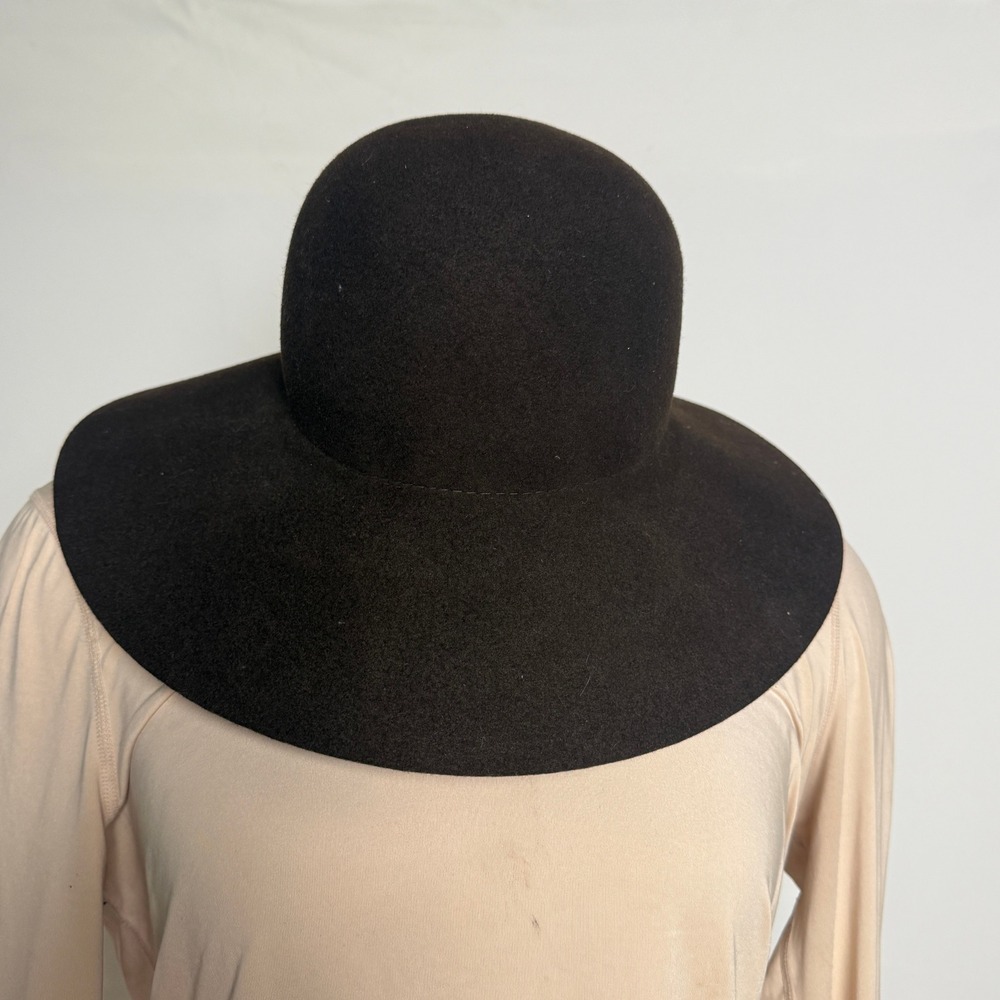 Wilfred Aritzia Brown Wool Wide Brim Floppy Hat Boho Made in USA S/M Packable